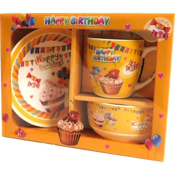 PROHOME - Sada dětská 3dílná muffiny Happy Birthday