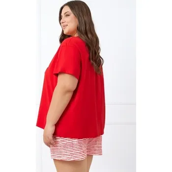 Dámské pyžamo Dámské krátké pyžamo Italian Fashion Flota - bavlna Červená L