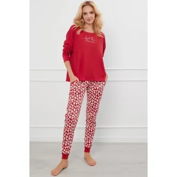 Dámské pyžamo Bavlněné dámské pyžamo Italian Fashion Evora - Feel the love Červená L