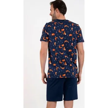 Pánské pyžamo Pánské pyžamo Italian Fashion Witalis - krátké Tmavě modrá 2XL