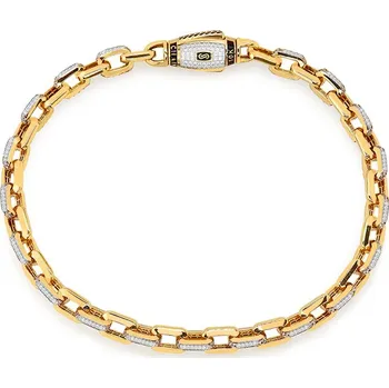 Náramek Monaco Chain bracelet Cavo Alternate Pavé lock 5 mm IZ30232N + dárkové balení LUXUS zdarma