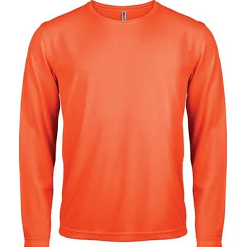 Pánské tričko Proact Men's Long-sleeved Sports T-shirt, oranžová (Safety Orange)