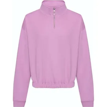Pánská mikina Just Hoods Women's Cropped 1/4 Zip Sweat, fialová (Orchid)