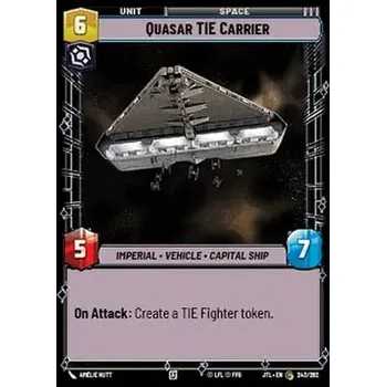 Sběratelská karetní hra Quasar TIE Carrier 243/202 - Jump to Lightspeed Typ karty: Standard