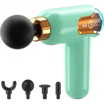 Masážní přístroj Přenosná masážní pistole s LED displejem LC-002, zelená