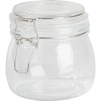 Dóza na potraviny Skleněná skladovací nádoba CLICKY M, kapacita cca. 500 ml, transparentní