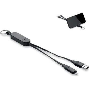 60W přívěsek na klíče z recyklovan - CABO, černá