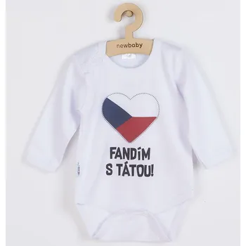 Kojenecký body Body s potiskem New Baby Fandím s tátou bílé