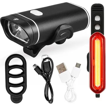 Cyklosvítilna ZdravyNákup Nabíjecí led světlo na kolo USB přední + zadní