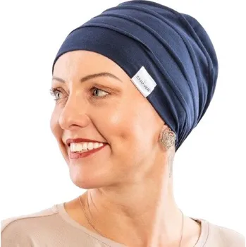 Čepice CANAVER Čepice po chemoterapii, dámská Canaver (2-vrstvá) tmavě modrá 52 cm