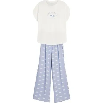 Dámské pyžamo Dámské pyžamo Henderson Nubes - široké nohavice Krémová XL