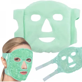 Zdravotnický materiál Chladivá gelová maska na obličej, hřejivý a relaxační gelový obklad, Hot Cold Therapy, zelená