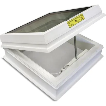 Okno Světlík plochý otevíravý DEKLIGHT BOX ACG/OPE/EL dvojsklo manžeta 15 cm 60×60 cm