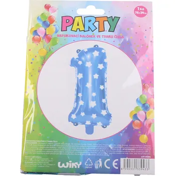 Balónek Balónek nafukovací - číslo 1 modrý