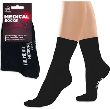 Dámské ponožky Dámské nekopresní diabetické bavlněné ponožky, Tulmero Medical, černé