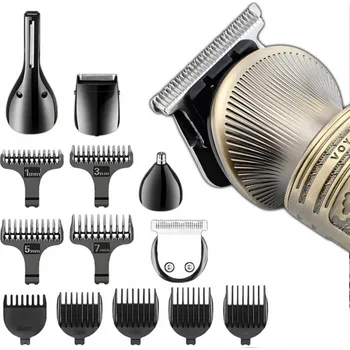 Strojek na vlasy Zastřihovač vlasů a vousů s displejem, Voyager 6v1, 14 nástavců