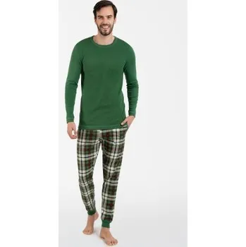 Pánské pyžamo Pánské pyžamo Italian Fashion Seward bis - dlouhé Zelená XL