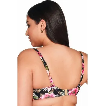 Dámské plavky Nevyztužený horní díl plavek Ava Lingerie SK 219 Floral Černo-barevná 65G