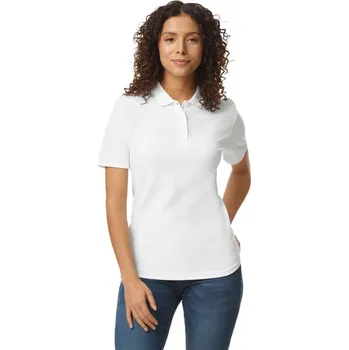 Gildan Softstyle® Ladies' Double PiquÉ Polo With 3 Colour-matched Buttons, bílá (White)