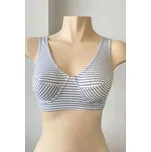 Bavlněná sportovní podprsenka Gina 97025P Bílo-šedá S