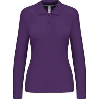 Kariban Ladies' Long-sleeved Polo Shirt, fialová (Purple)