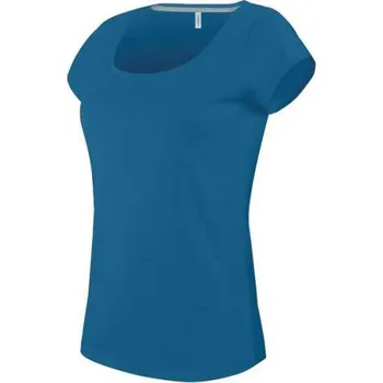 Dámské tričko Kariban Ladies’ Boat Neck Short-sleeved T-shirt, modrá (Sapphire)