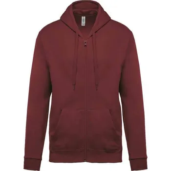 Pánská mikina Kariban Full Zip Hooded Sweatshirt mikina, červená (Maroon)