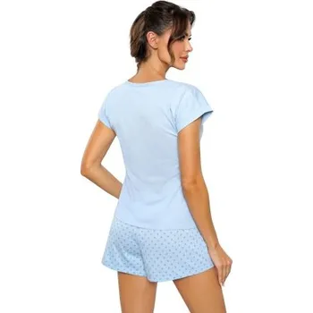Dámské pyžamo Dámské bavlněné pyžamo Donna Sky Světle modrá XL(42)