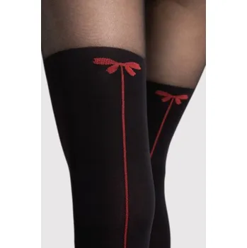 Dámská móda Vzorované silonky Fiore Canella 40 DEN Černá 3-M