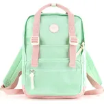 Himawari Zeleno-růžový dámský městský batoh se zapínáním na zip 1088M Velikost: ONE SIZE