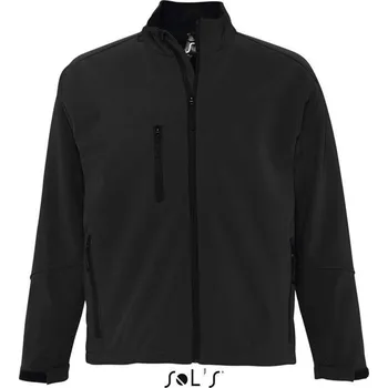Pánská softshellová bunda Sol's Relax - Men's Softshell Zipped Jacket, černá (Black)