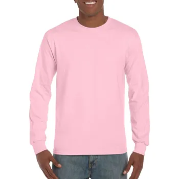 Pánské oblečení Gildan Ultra Cotton™ Adult Long Sleeve T-shirt, růžová (Light Pink)
