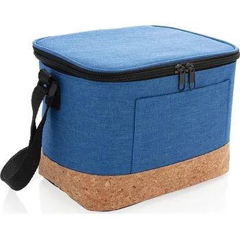 Dvoutónová chladící taška s korkovým detailem, modrá