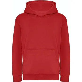 Pánská mikina Just Hoods Kids Organic Hoodie, červená (Cherry Red)