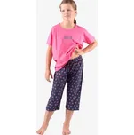 Dívčí pyžamo Gina 29010P - 3/4 nohavice Fialovo-růžová 152-158