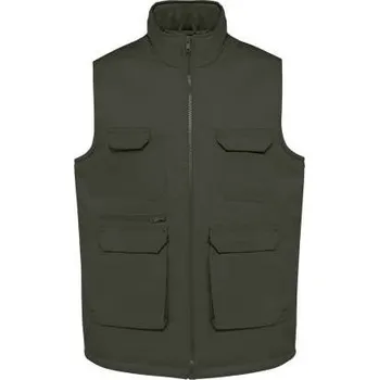 Pánská vesta Designed To Work Unisex Padded Multi-pocket Polycotton Vest, zelená (Military Green)