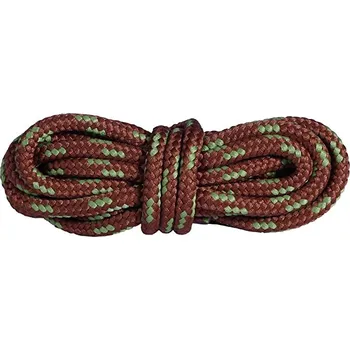 Tkaničky do bot Hrubé kulaté hnědozelené pevné šňůrky do turistických bot 150cm