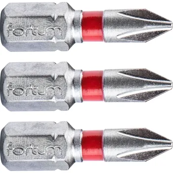 Bit Hrot křížový phillips, sada 3ks, PH 1x25mm, S2 FORTUM