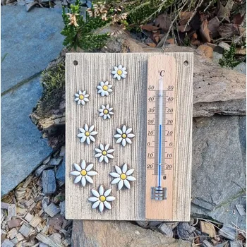 Domácí teploměr Keramický teploměr se sedmikráskou - dekorativní
