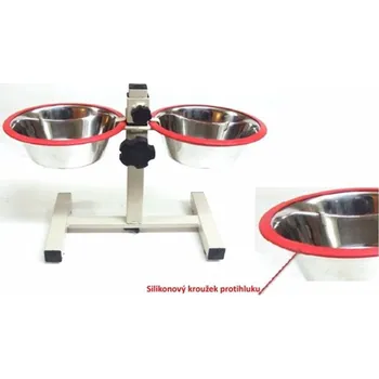 Miska pro psa Stojan s miskami nerez 2 x 1,6 l