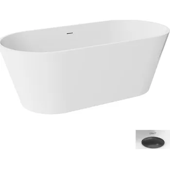 Vana Besco Akrylátová volně stojící vana Deeva 150x75 (170x80, 180x80) Rozměry (cm): 150x75, Typ a barva výpustě: Click-Clack se šterbinovým přepadem, grafit