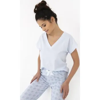 Dámské pyžamo Dámské pyžamo Sensis Evelina - bavlna Světle modrá M