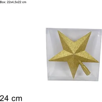 Vánoční dekorace PROHOME - Hvězda na stromeček 24cm