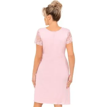 Dámská noční košile Noční košilka Donna Livia Maxi - viskóza Světle růžová 3XL(46)