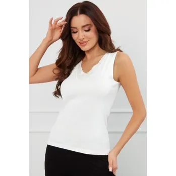 Dámské tílko se širokými ramínky Italian Fashion Julietta - bavlna Bílá XL