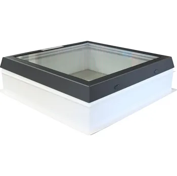 Okno Světlík plochý fixní DEKLIGHT BOX ACG/G/RAL 7016 FIX trojsklo manžeta 15 cm 80×130 cm