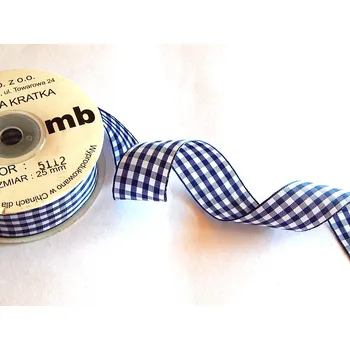 Stuha Stuha saténová károvaná, WK5112, šíře 25 mm/ balení 22 m