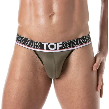 Pánské erotické prádlo Jocksy TOF Paris Champion Jockstrap khaki L, pánské bavlněné jocksy