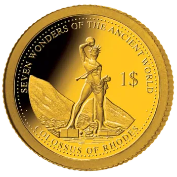 Rhodský kolos, mince z pravého zlata, Proof, 0.5 g
