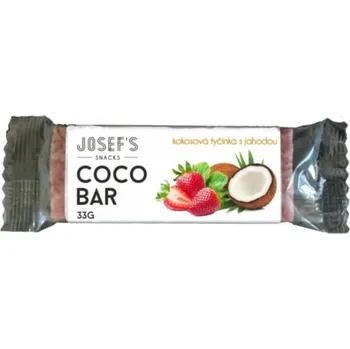 Josef´s snacks Josef’s snack Kokosová tyčinka s lyofilizovanou jahodou 33g 33g